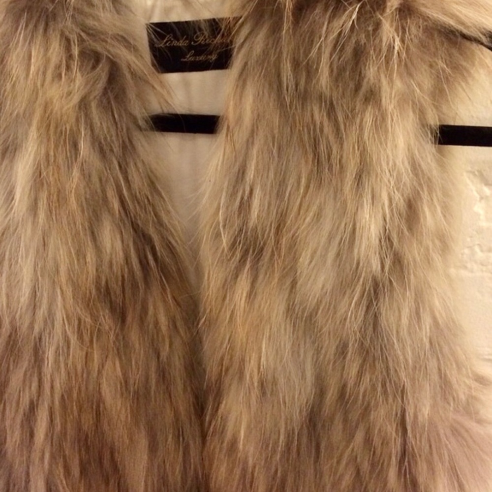 100% Authentic Fur Vest tan/gray tones M - Picture 2 of 4